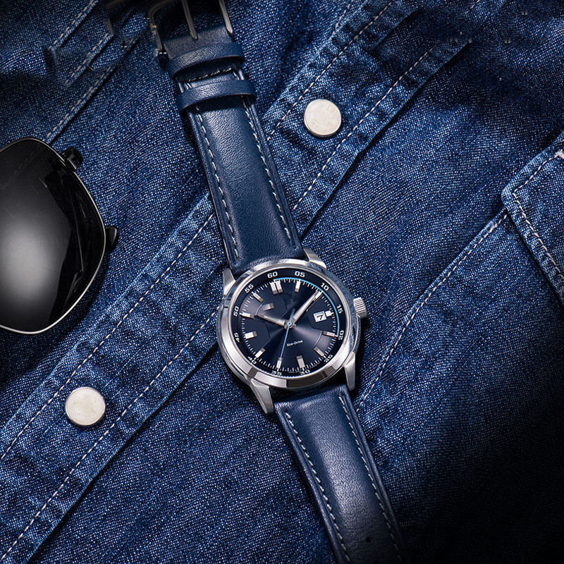 Genuine leather bracelet blue  - огляд і ціна Cartier Watch Ballon Bleu
