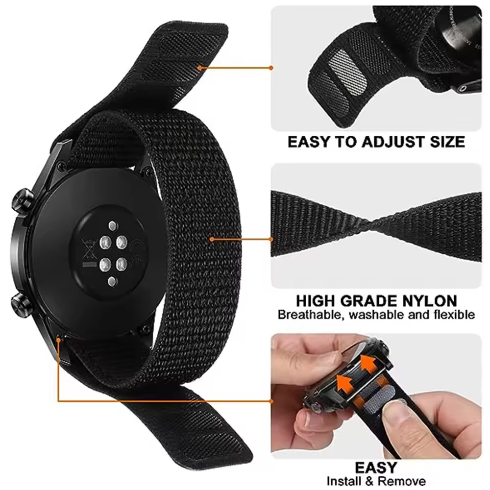26 22mm Hook Loop Nylon WatchB - огляд і ціна Sport Loop Velcro