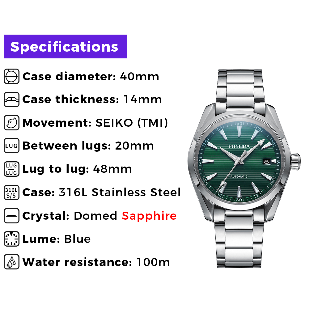 PHYLIDA New Aqua Automatic Wat - огляд і ціна Seiko Watch Presage